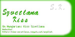 szvetlana kiss business card